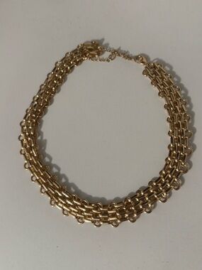 Gold Multi-Row Chain Necklace/Choker - Women's Fashion Jewelry